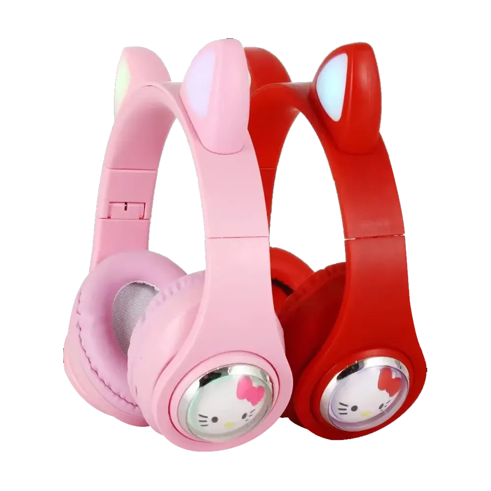 Headphone Bluetooth Cat Ear AH-803D RED