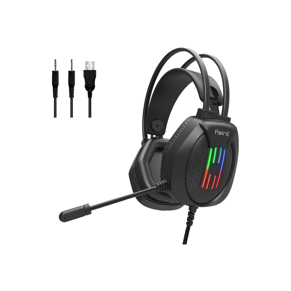 Point PT-07 Wired Gaming Headphone (Two Socket 3.5mm + USB)