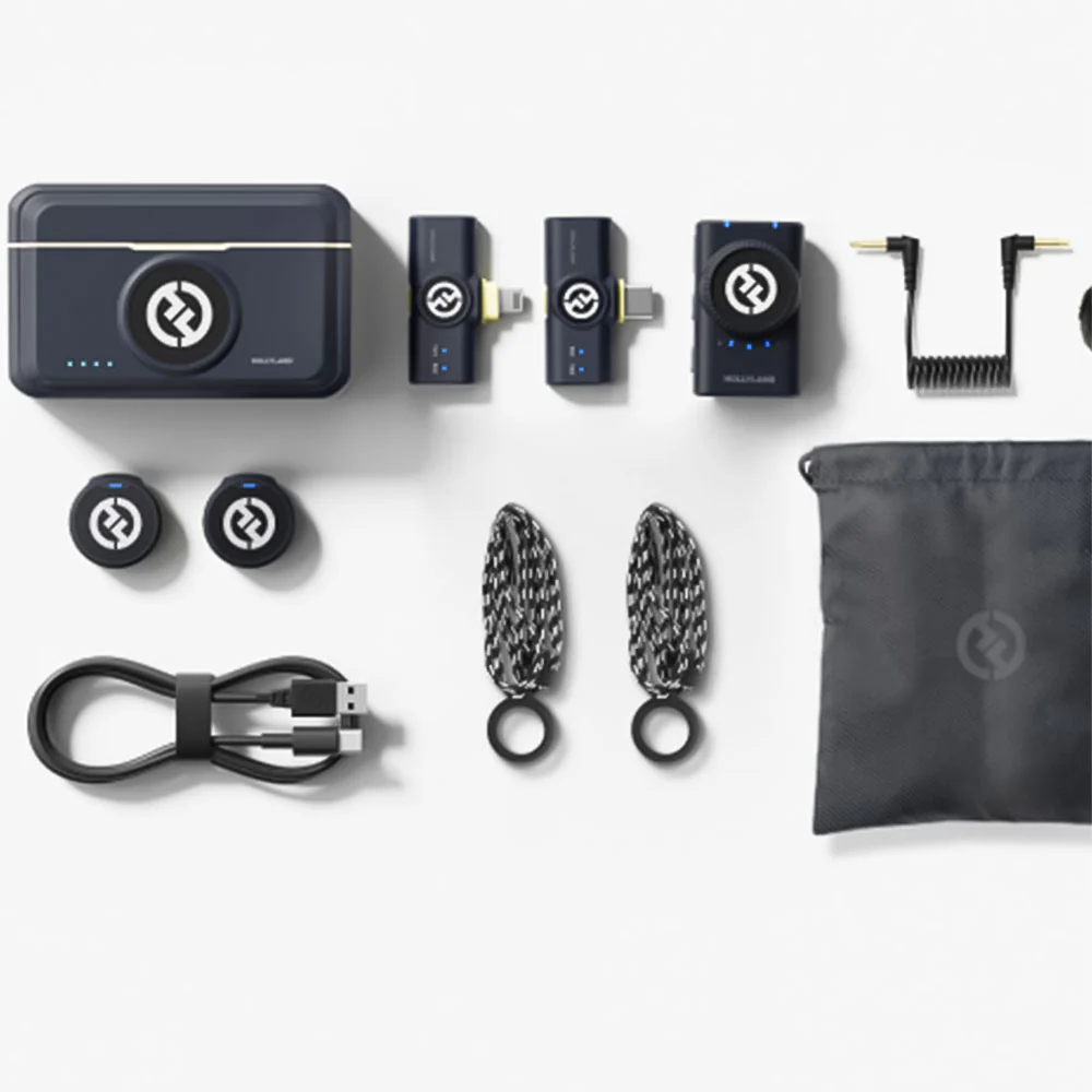 Hollyland Lark M2 Combo (Type-C + Lightning) Wireless Lavalier Microphone System - Shine Charcoal