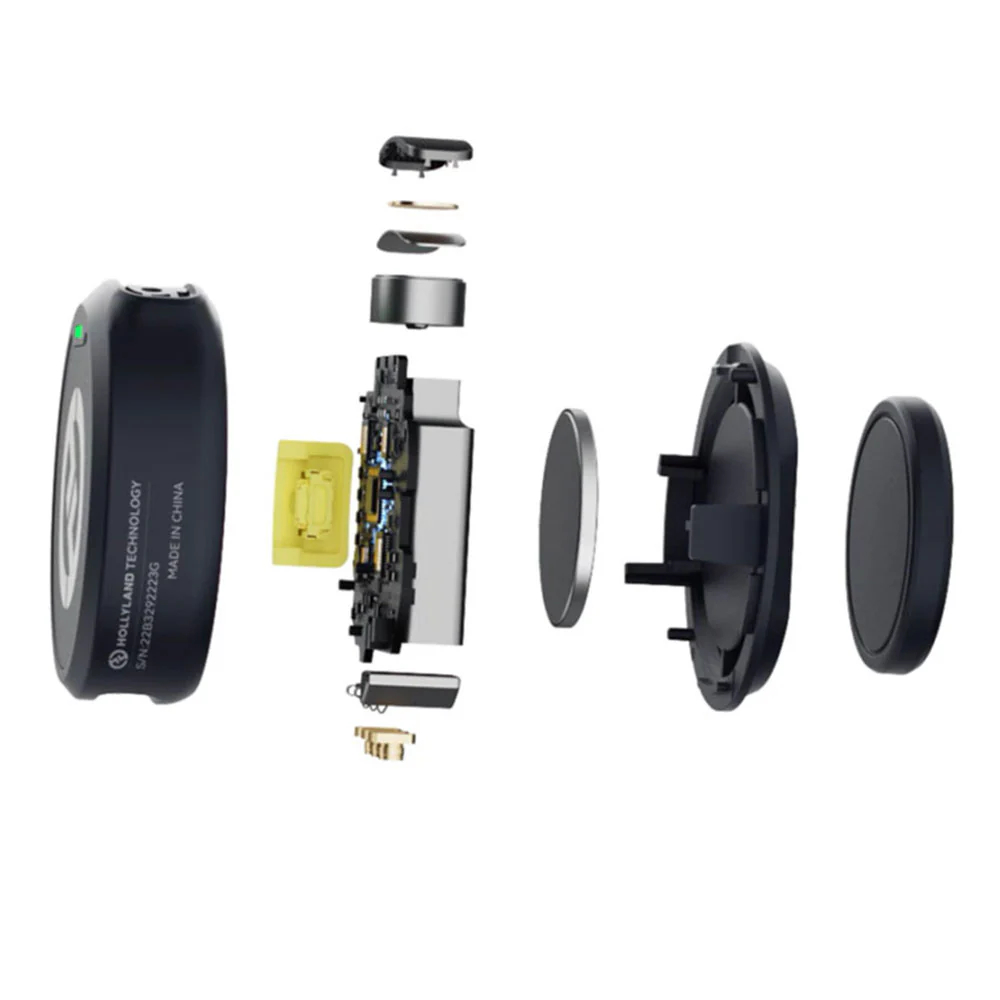 Hollyland Lark M2 Combo (Type-C + Lightning) Wireless Lavalier Microphone System - Shine Charcoal