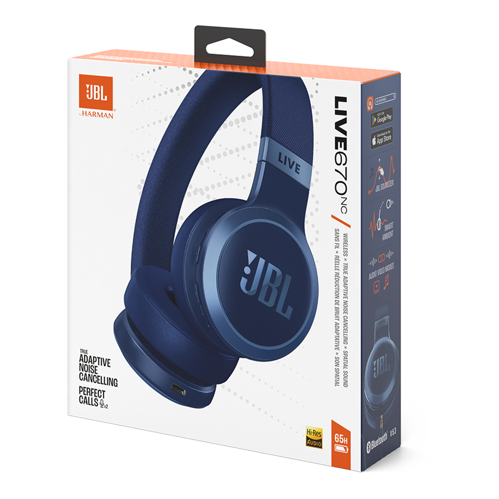 JBL Live 670NC Bluetooth Headphone - Blue