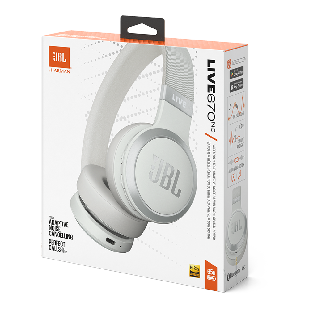 JBL Live 670NC Bluetooth Headphone - White