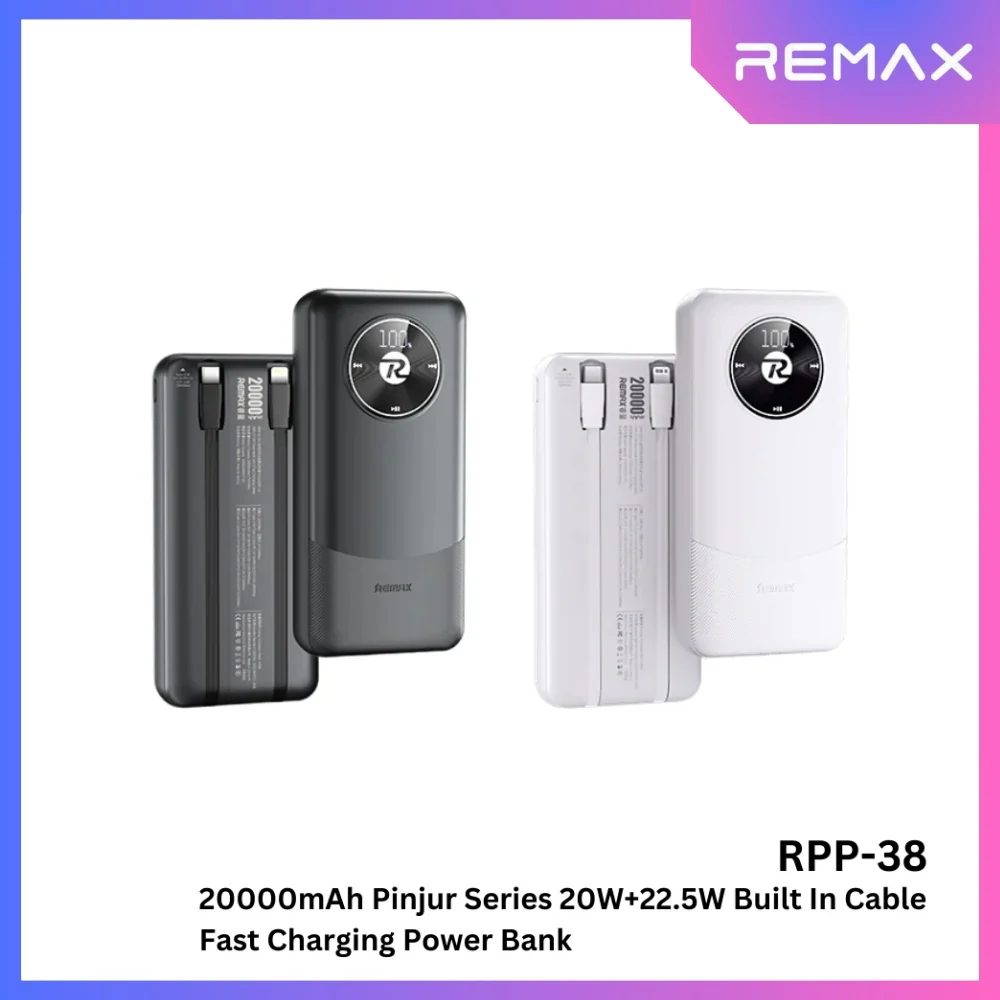 Remax RPP-38 Pinjur Series Power Bank 20000mAh 22.5W - Black