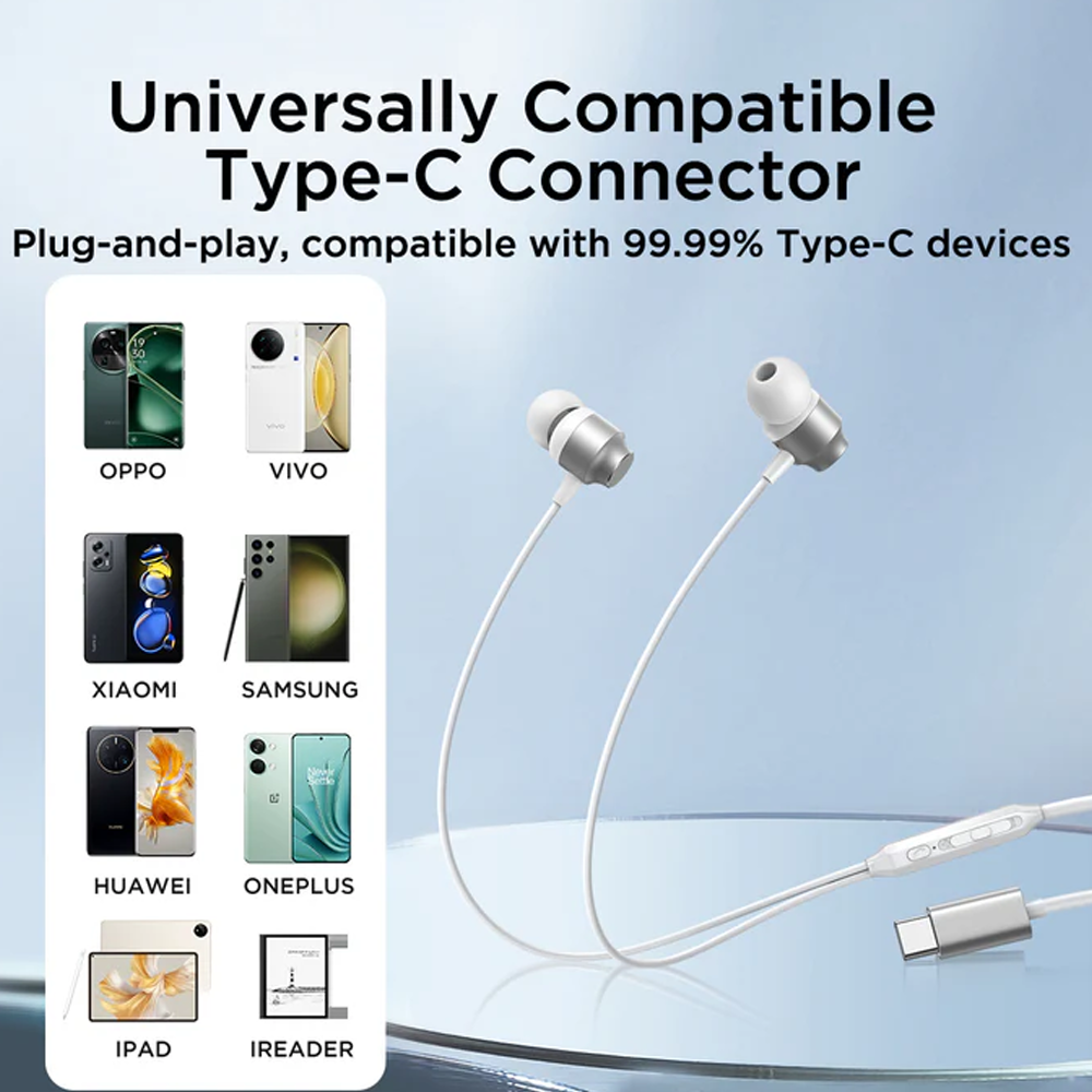 Earphone Wired Joyroom JR-EC06 (Type-C) - White