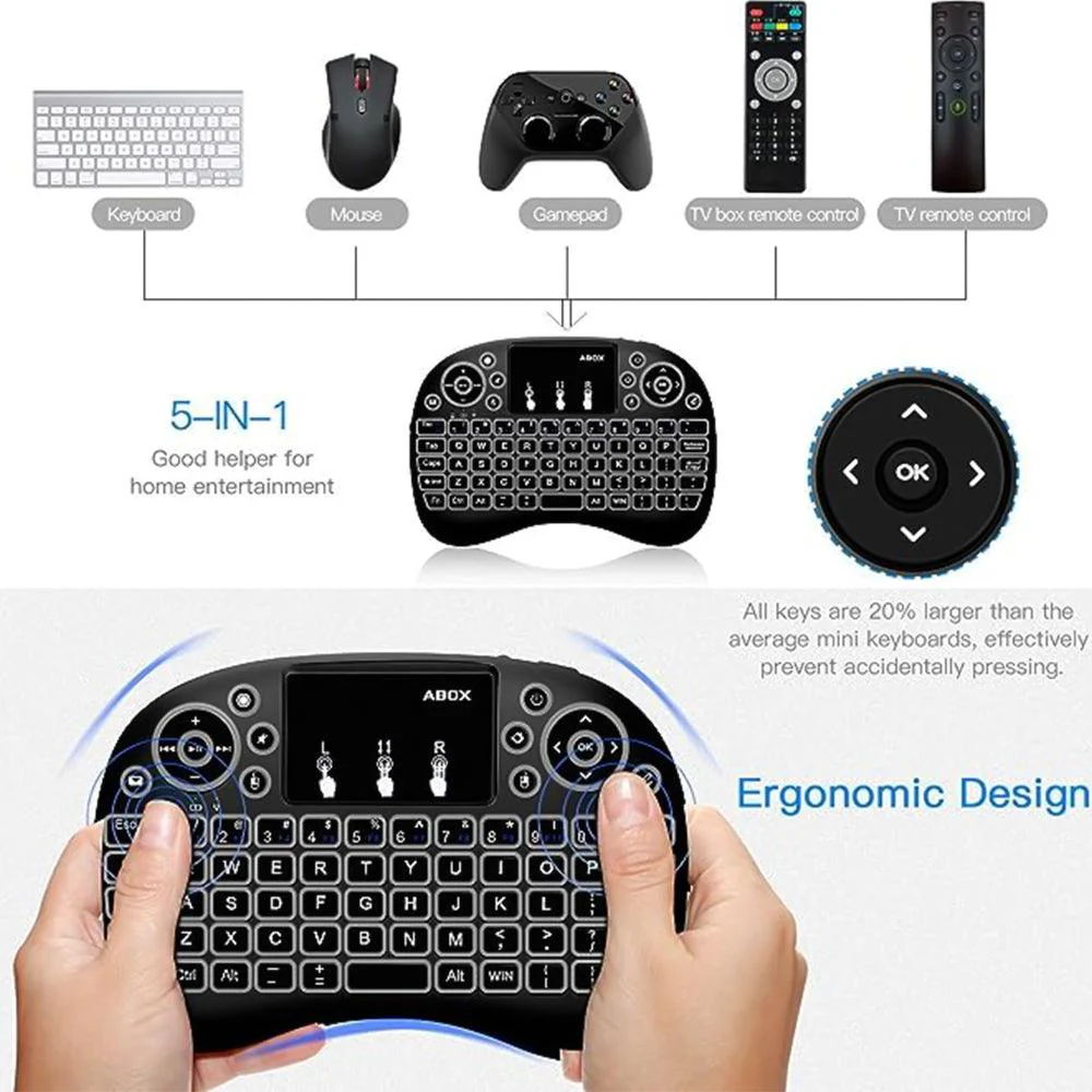 Keyboard Wireless/Bluetooth Rechargeable With Touchpad Utopia Mini