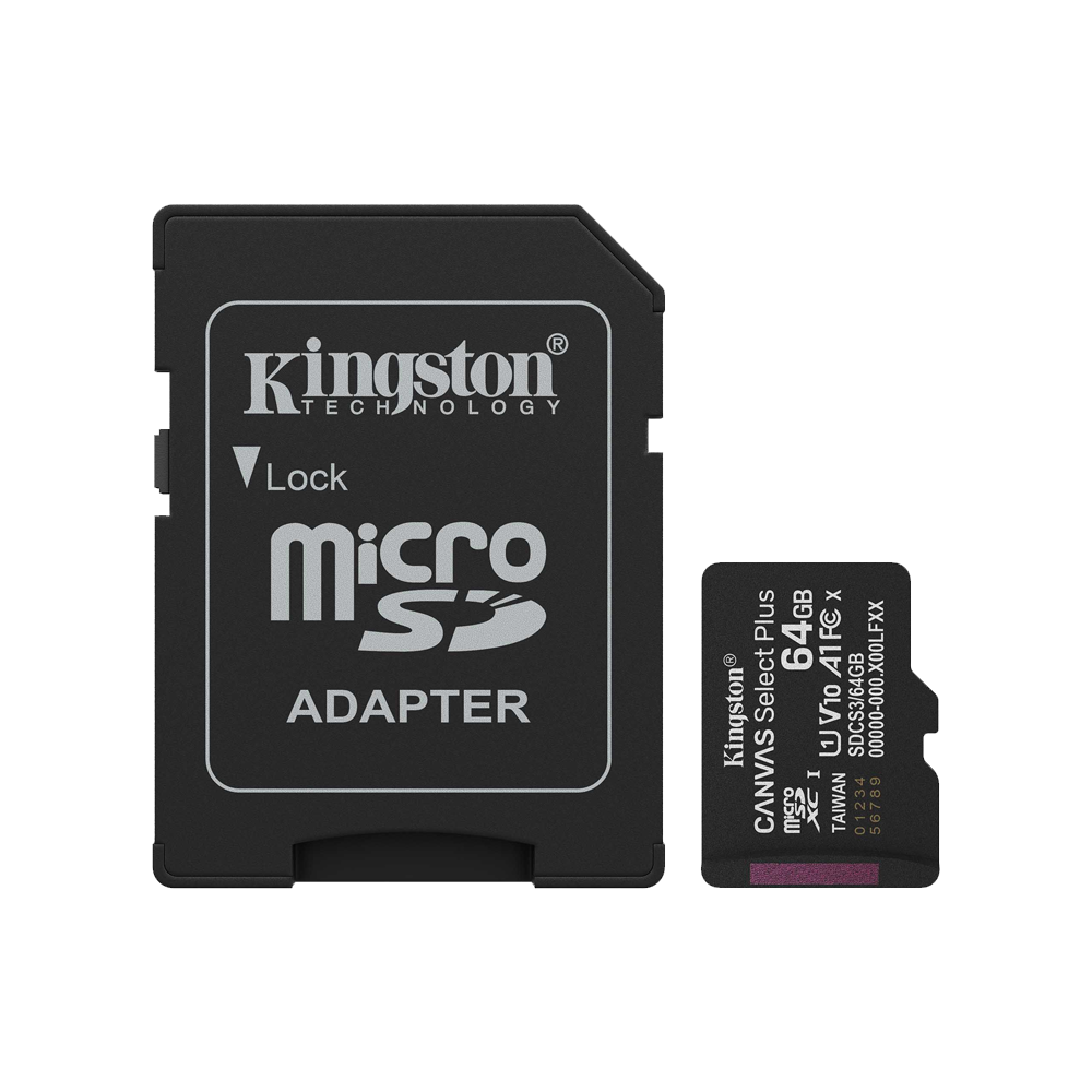 Kingston Canvas Select Plus SDCS3 64GB Class 10 microSD Memory Card