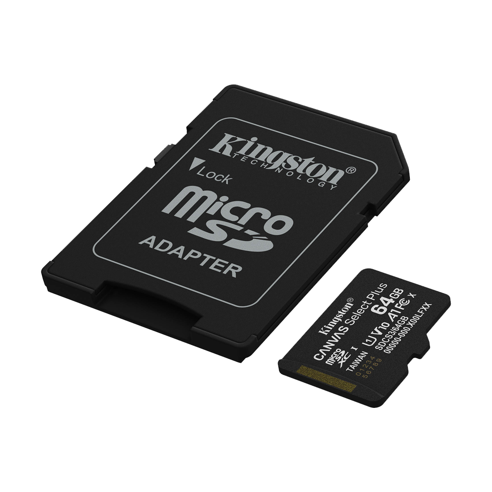 Kingston Canvas Select Plus SDCS3 64GB Class 10 microSD Memory Card