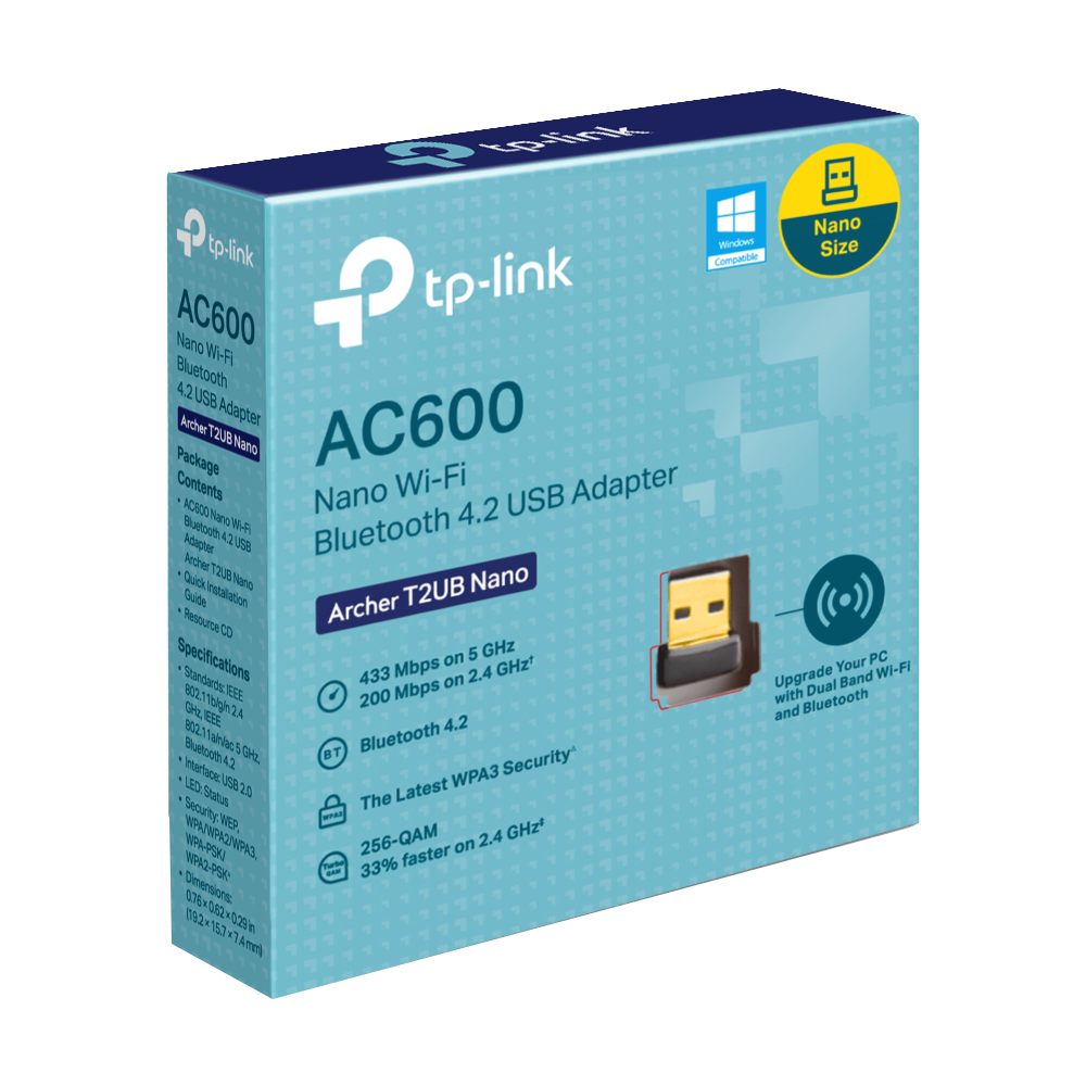 TP-Link Archer T2UB AC600 Nano Wi-Fi Bluetooth 4.2 USB Adapter