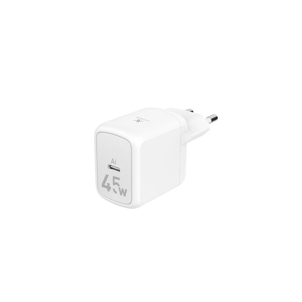 Lavvento MP545 Mini GaN 45W Charger With Type-C to Type-C Cable 1.0m - White