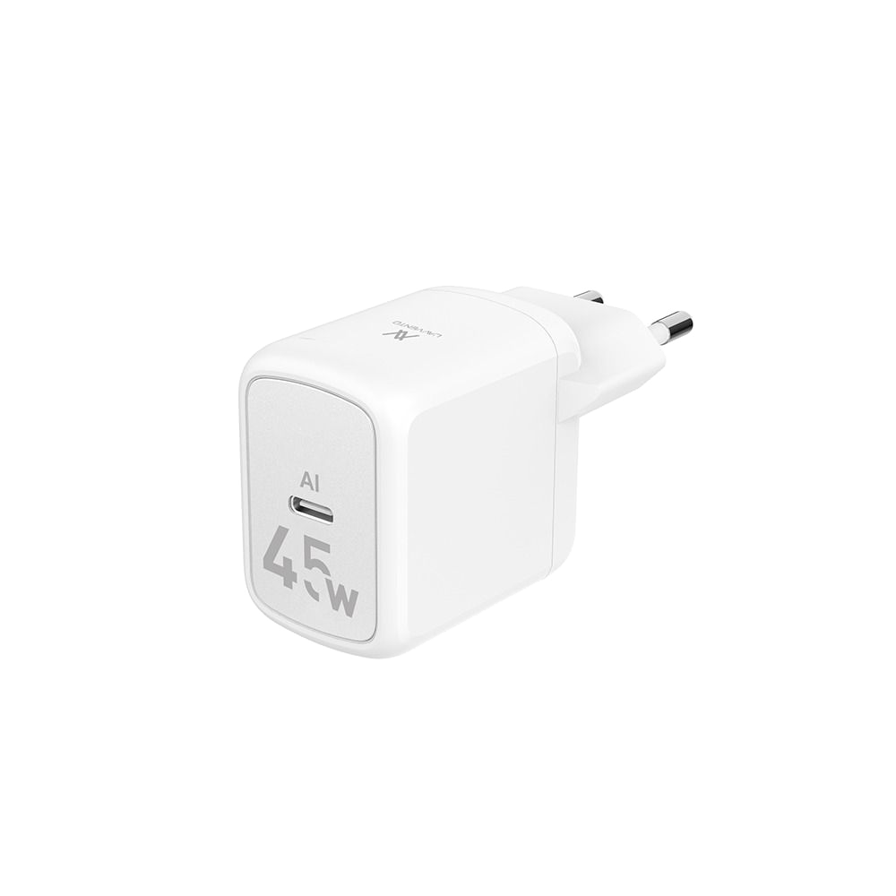Lavvento MP545 Mini GaN 45W Charger With Type-C to Type-C Cable 1.0m - White