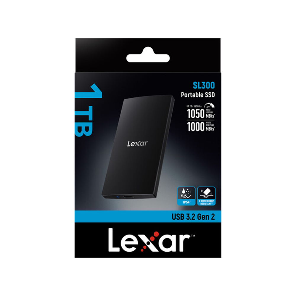 Lexar SL300 1T External SSD - Black