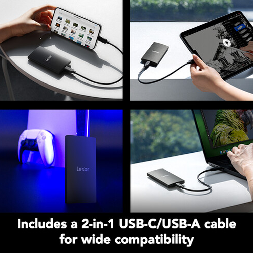 Lexar SL300 1T External SSD - Black