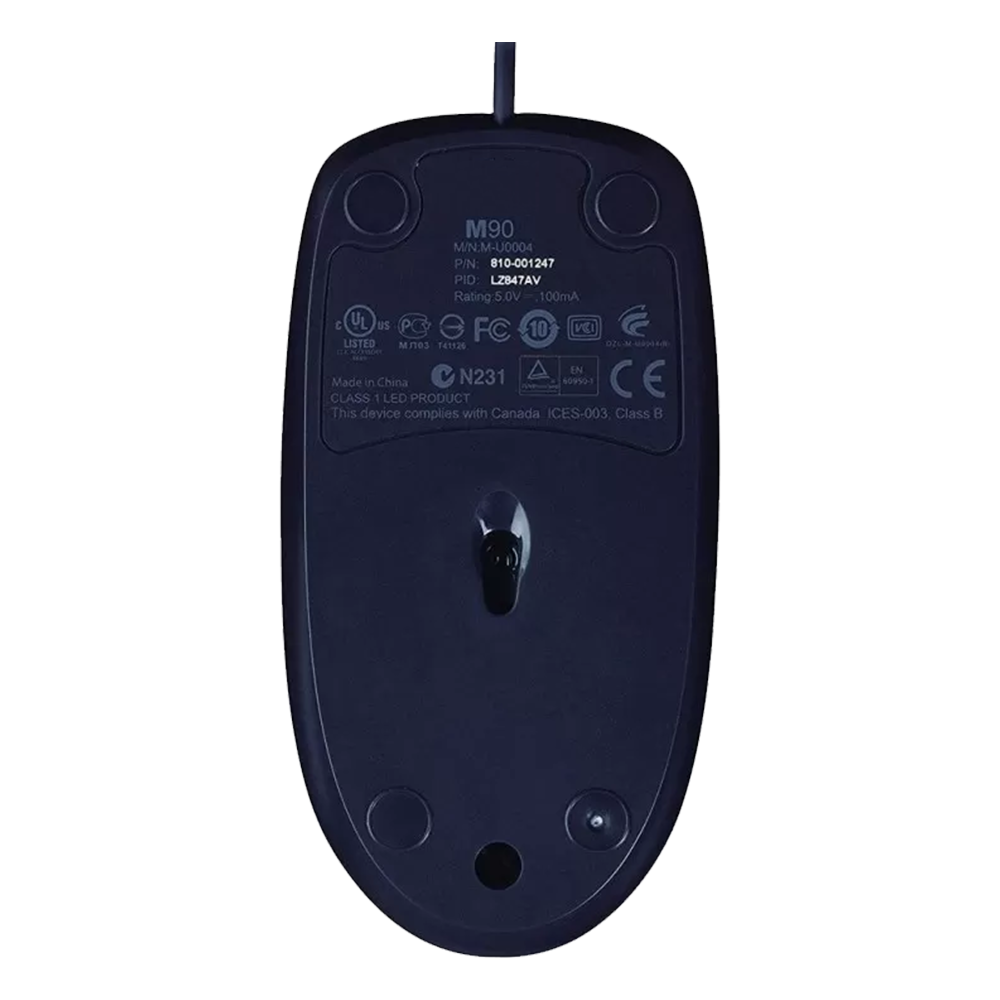 Logitech M90 Wired Mouse - Gray