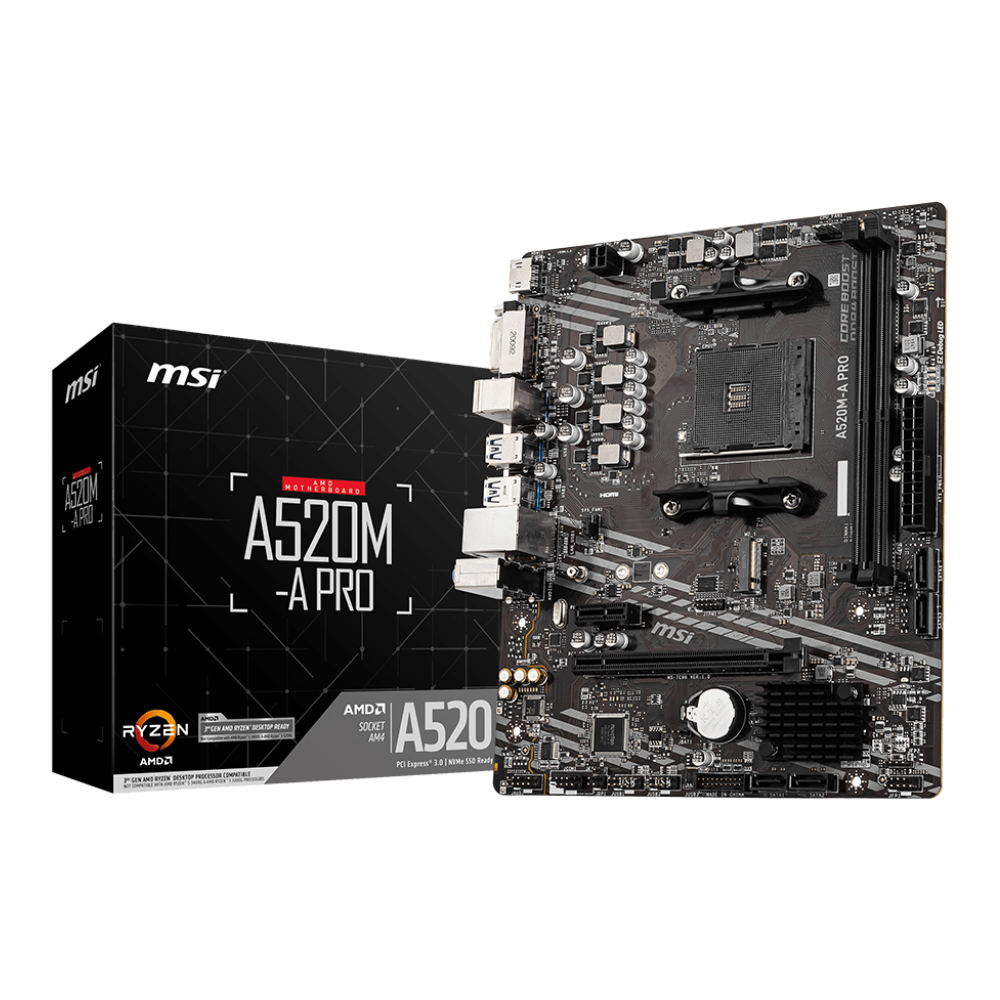 MSI A520M-A PRO AMD Motherboard AM4