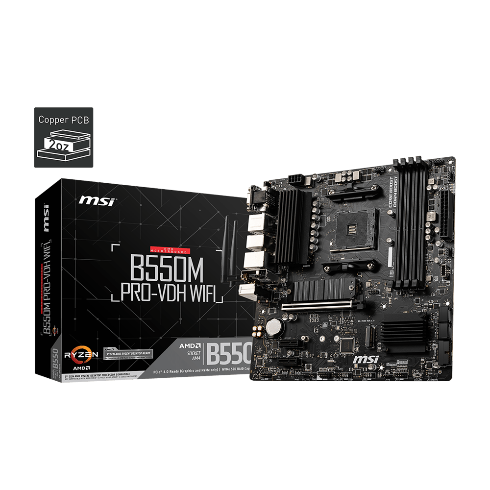 MSI B550M PRO-VDH WIFI AMD AM4 Motherboard