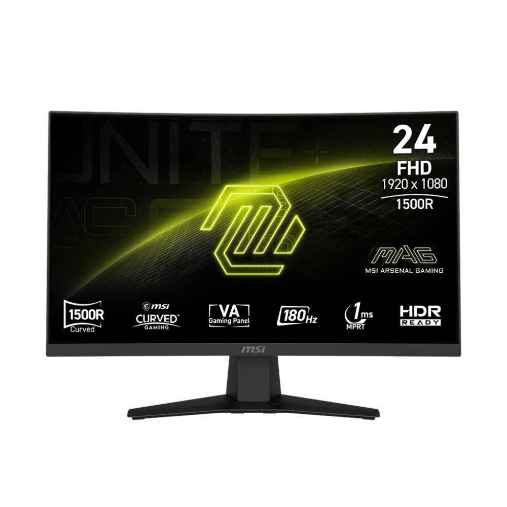 MSI MAG 244C 24 Inch Gaming Monitor (Curved - 180Hz) (HDMI - Display - VGA - Audio)