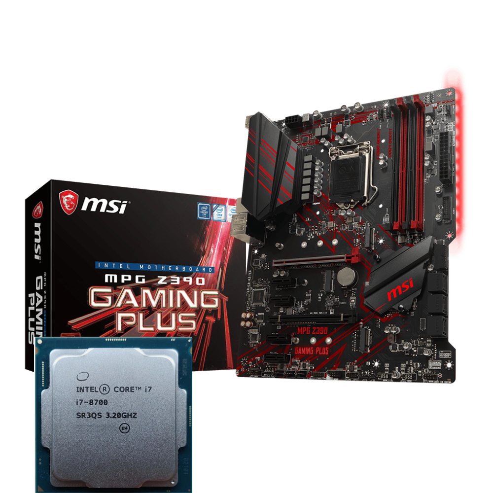 MSI MPG Z390 Gaming Plus Intel Motherboard + Intel Core i7-8700 Processor LGA 1151