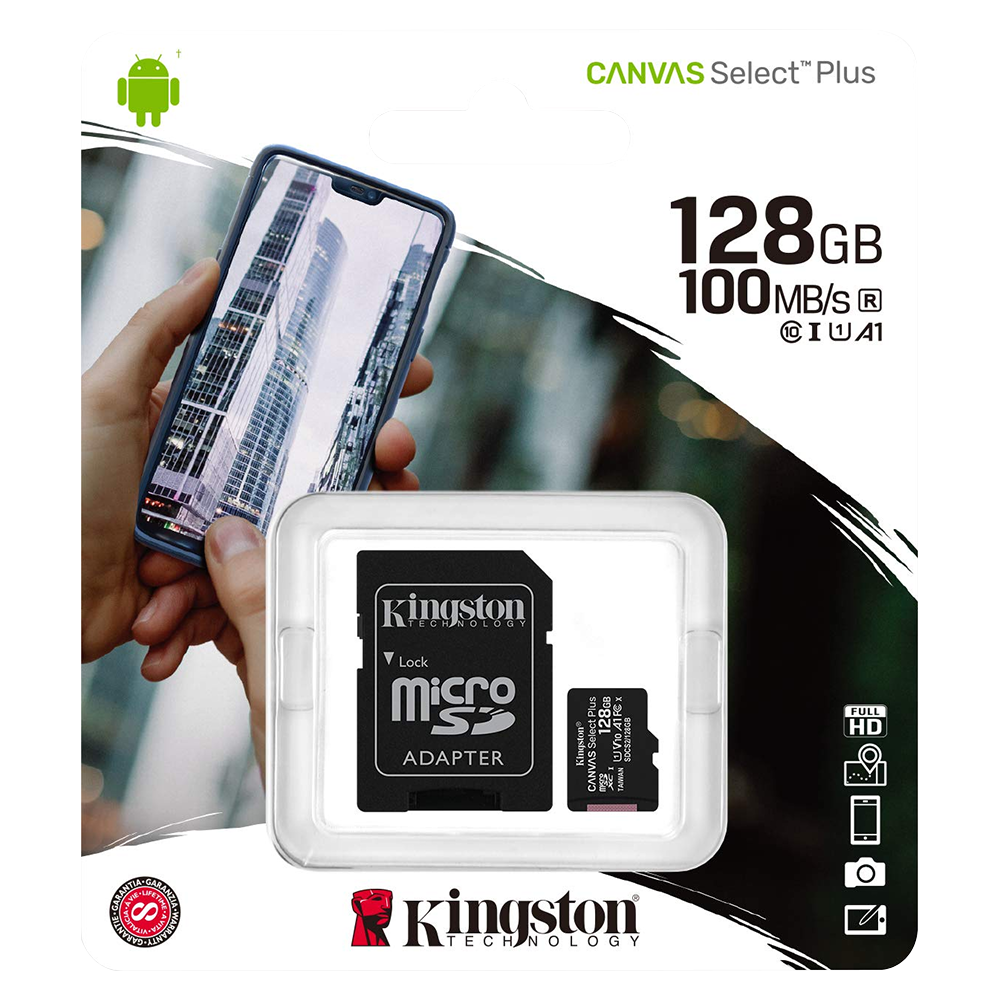 Kingston Canvas 128GB Class 10 microSD Memory Card