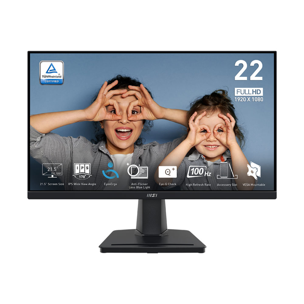 MSI Pro MP225 22 Inch Monitor (Flat IPS - 100Hz) (HDMI - VGA - Audio)