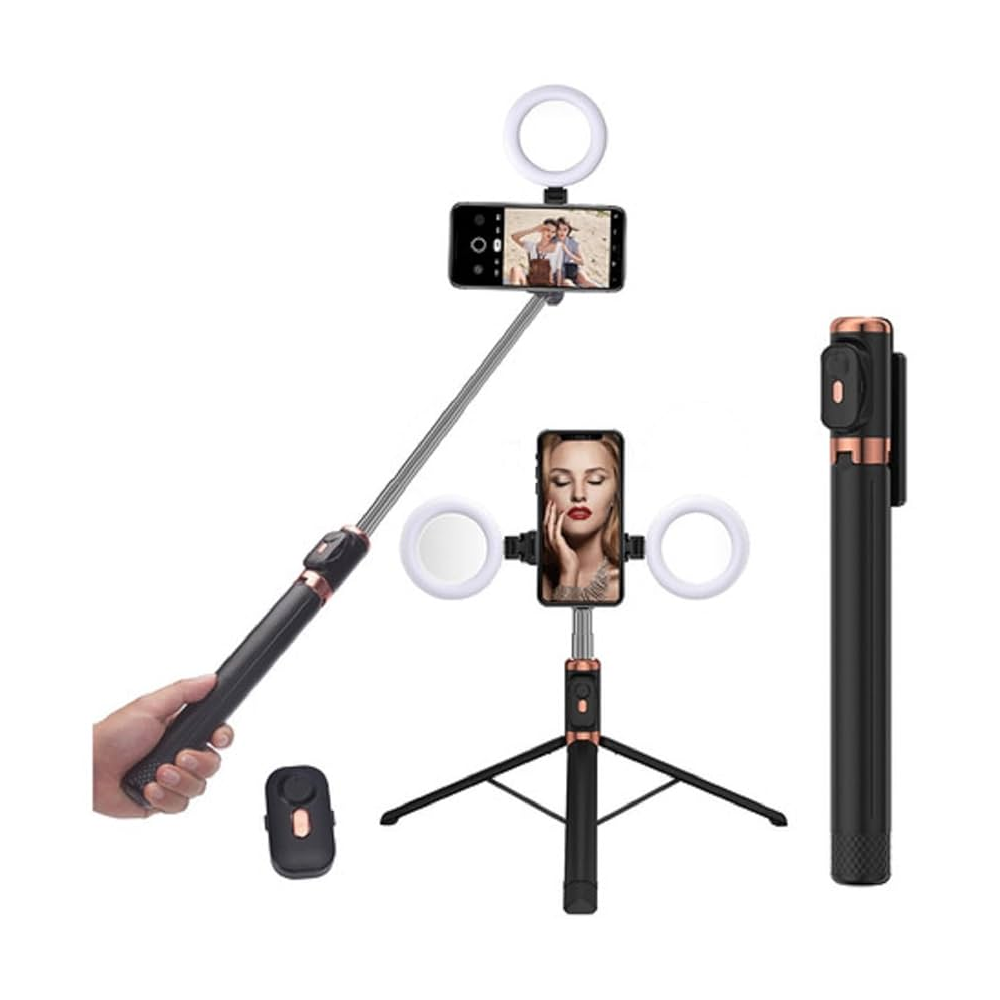 NeePho JC-18H Selfie Stick - Tripod 1.0m With 2 Ring Light & Remote Control