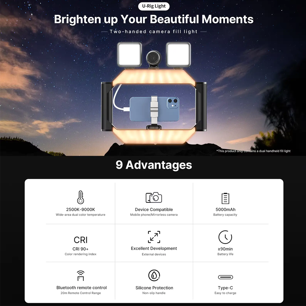 NeePho NP-L5 Mobile Holder With LED Light