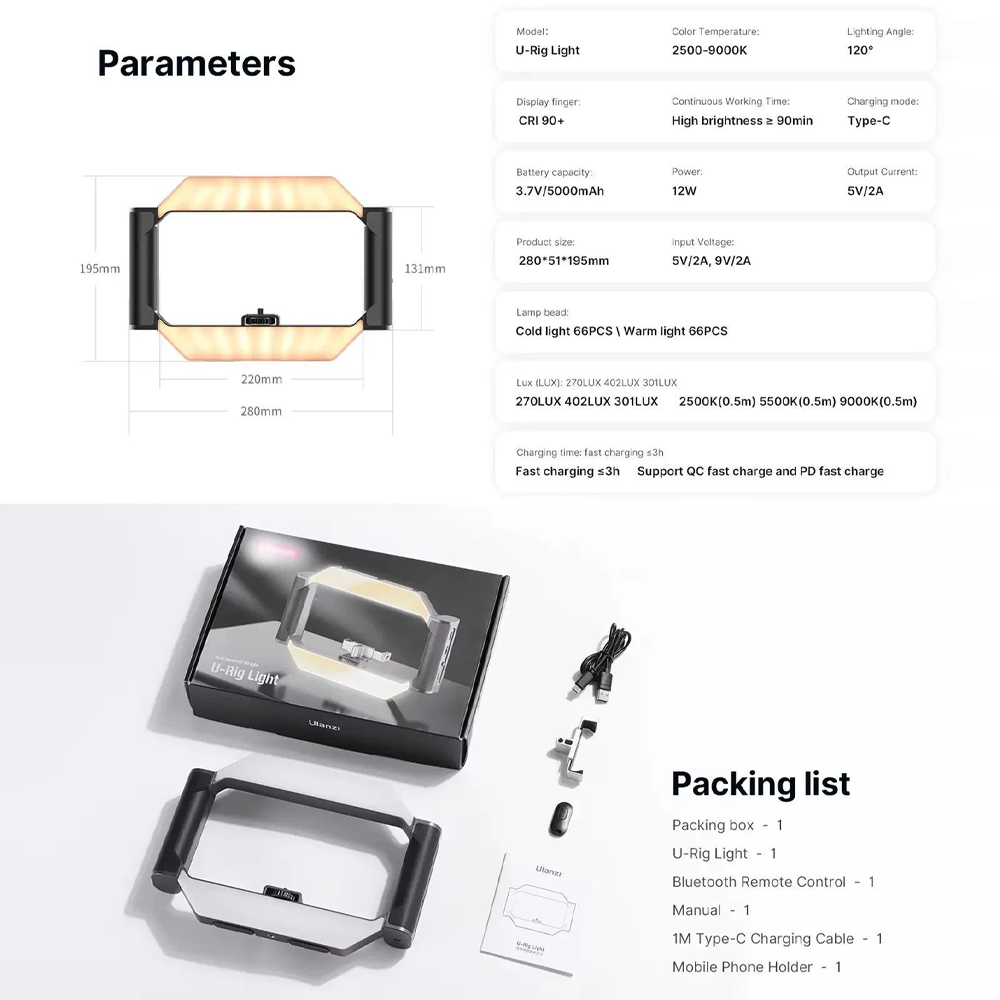 NeePho NP-L5 Mobile Holder With LED Light