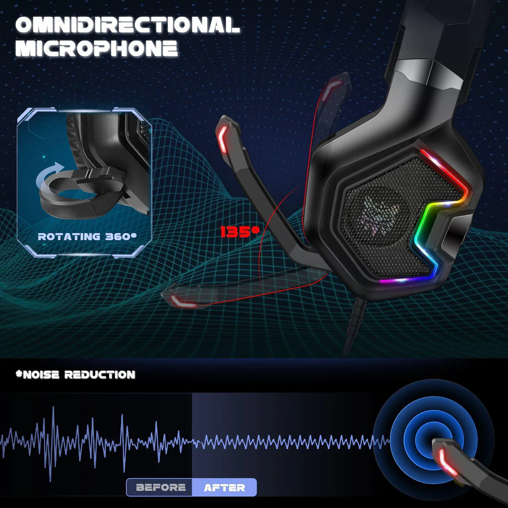 Headphone Wired Onikuma K10 PRO (One Socket With Convert + USB)