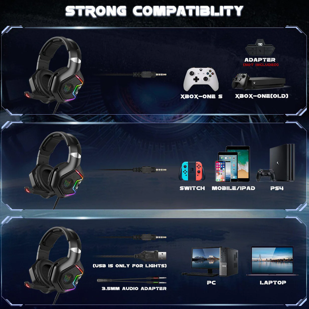 Headphone Wired Onikuma K10 PRO (One Socket With Convert + USB)