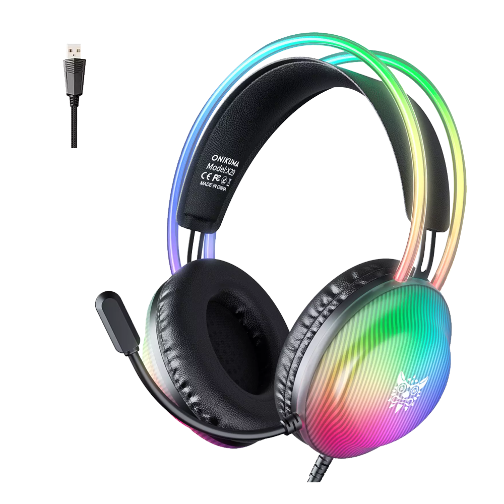 Onikuma X29 RGB Wired Gaming Headphone (USB 2.1 ) - Black