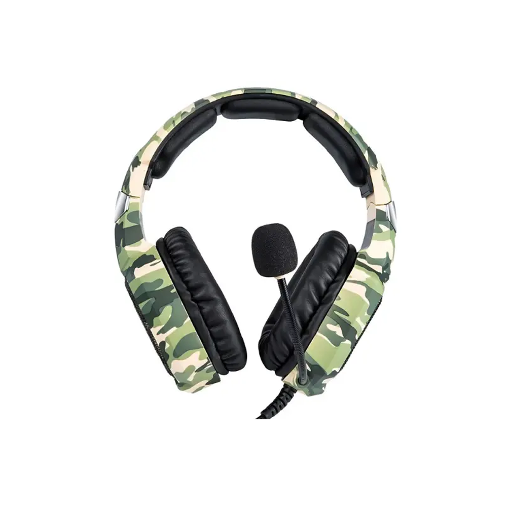 Onikuma K8 RGB Wired Gaming Headphone (One Socket 3.5mm With Converter + USB) - Camouflage Green