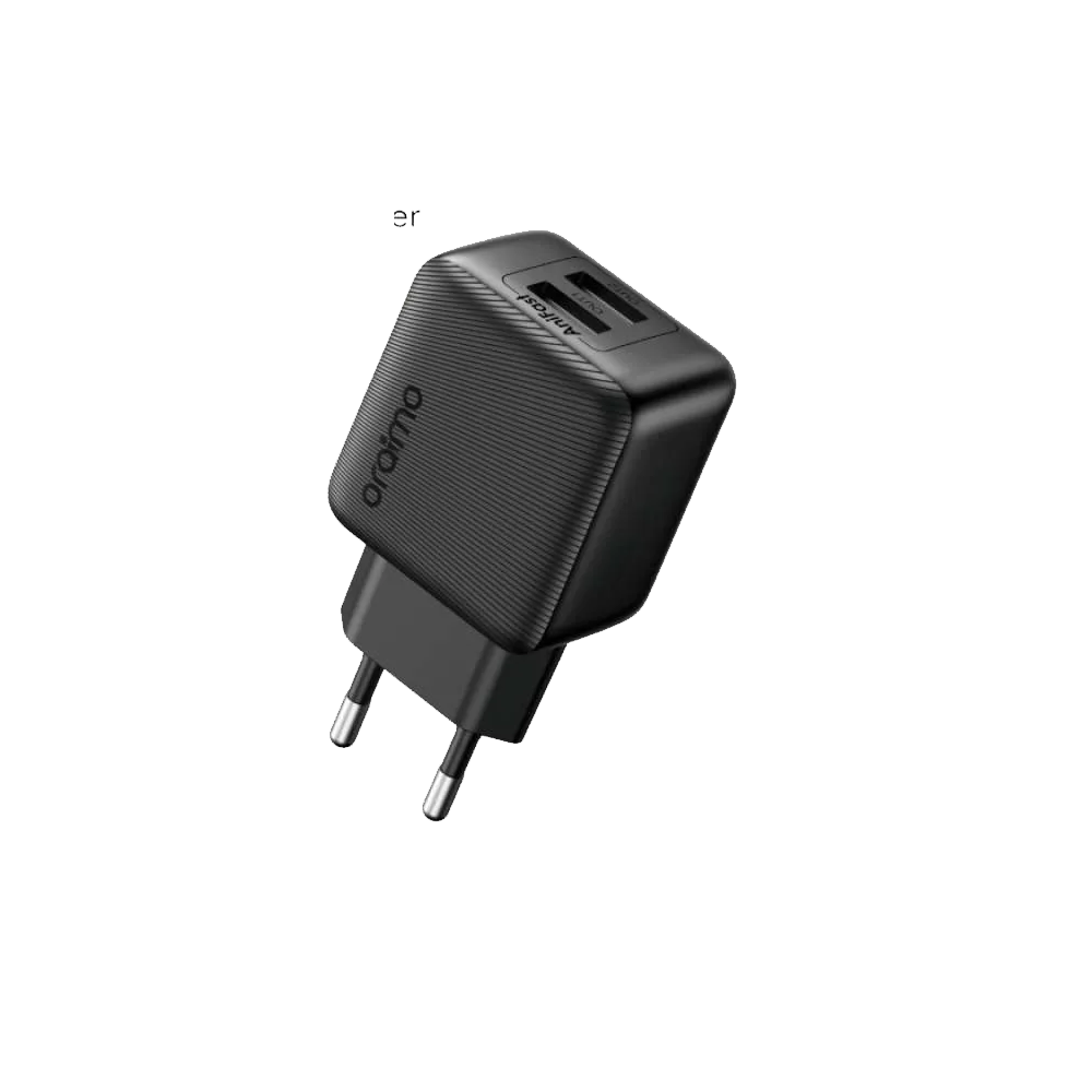Oraimo PowerCube 12 Sleek OCW-1121E+M53 Dual USB 12W With Micro USB Cable 1.0m - Black