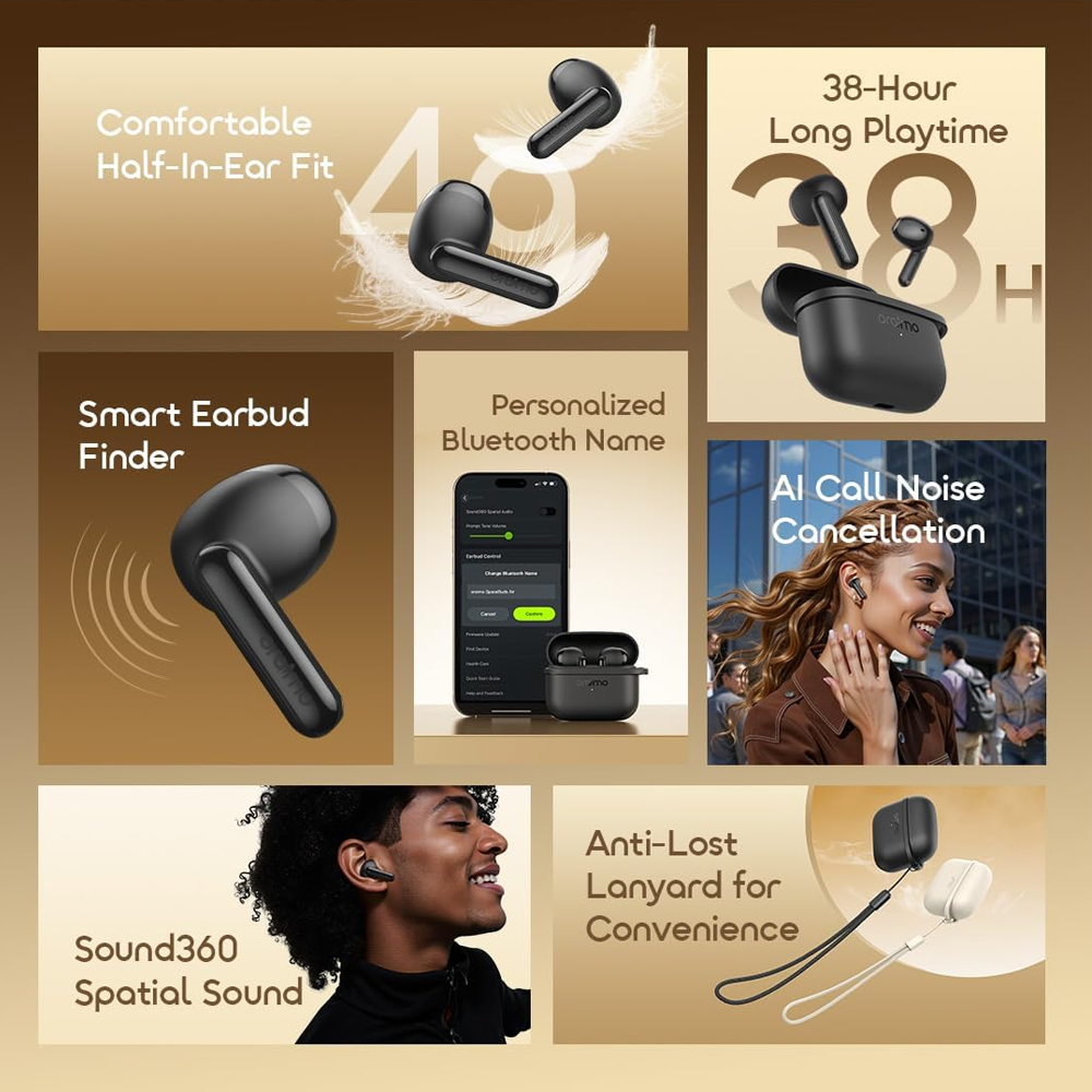Oraimo SpaceBuds Lite OTW-324 Earbuds - Black