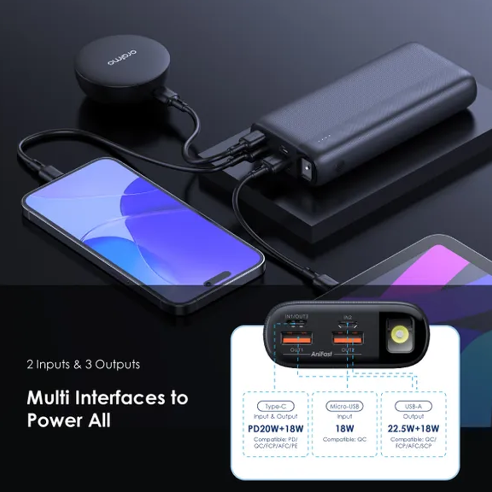 Oraimo Traveler 22.5 PD OPB-7204Q Super Fast Power Bank 20000mAh