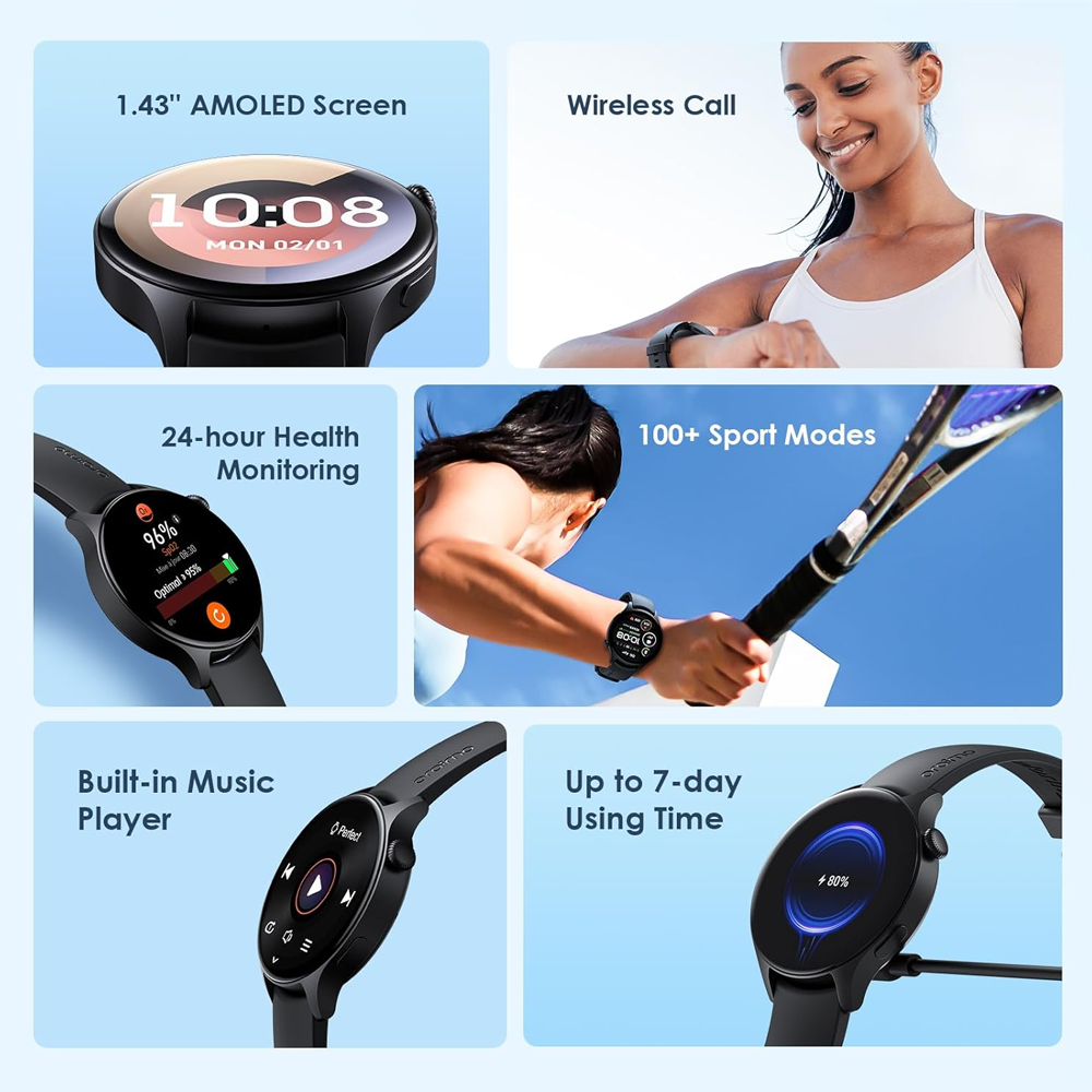 Oraimo Watch ER OSW-42 Smart Watch - Black