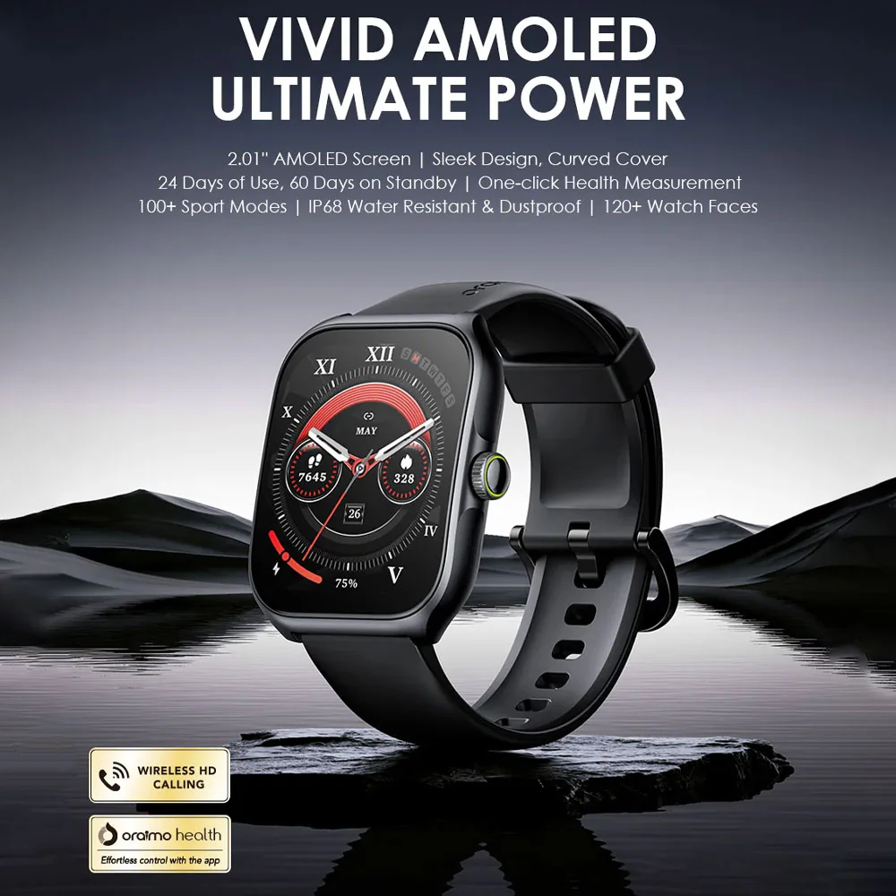 Oraimo Watch Nova AM OSW-812 Smart Watch - Light Chrome