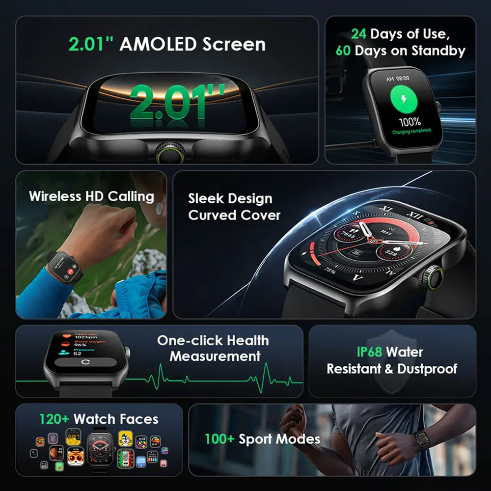 Oraimo Watch Nova AM OSW-812 Smart Watch - Light Chrome