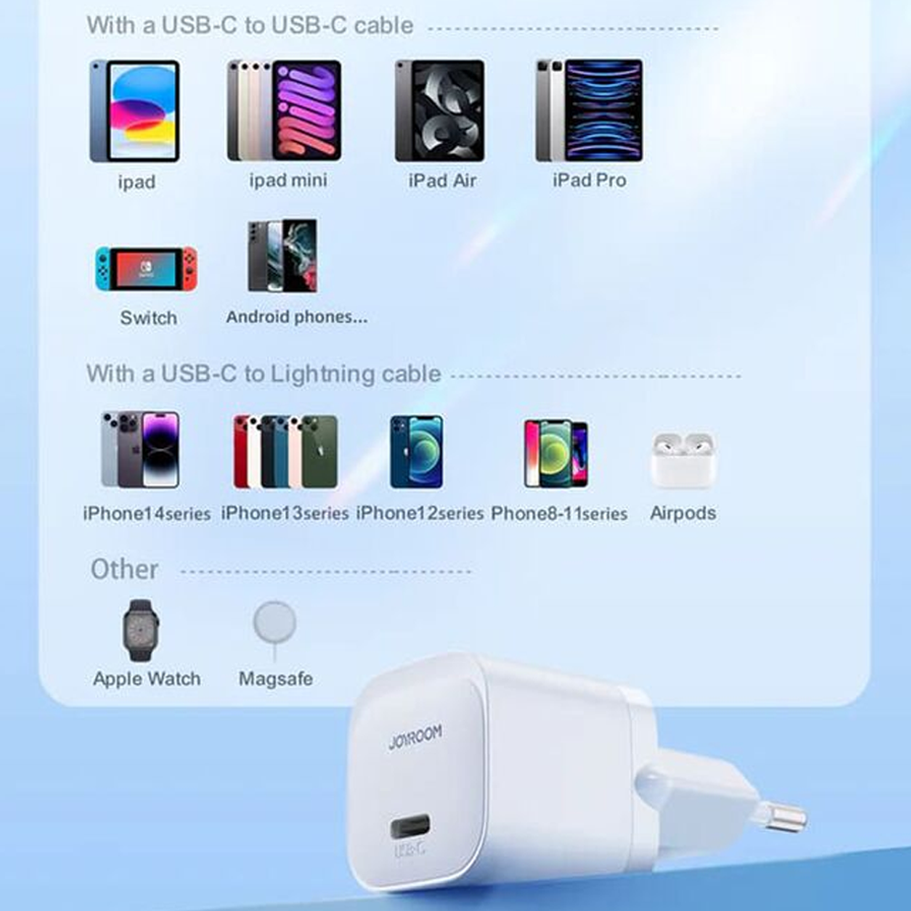 Joyroom JR-TCF02 Type-C 20W Mini Fast Charger - White