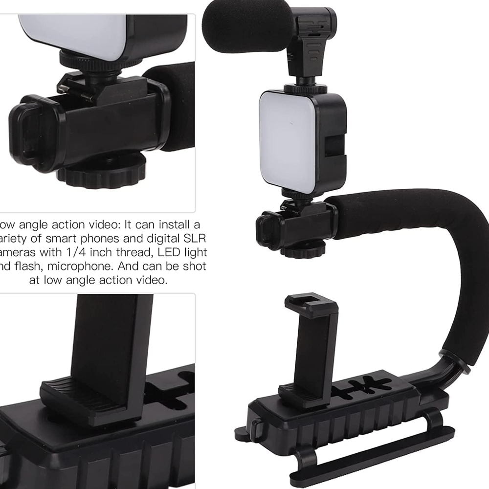 Plokama PK-777 Video Making KIT 5 in 1 (Tripod - LED Light 6.5cm - Microphone - Phone Holder - Remote Control)