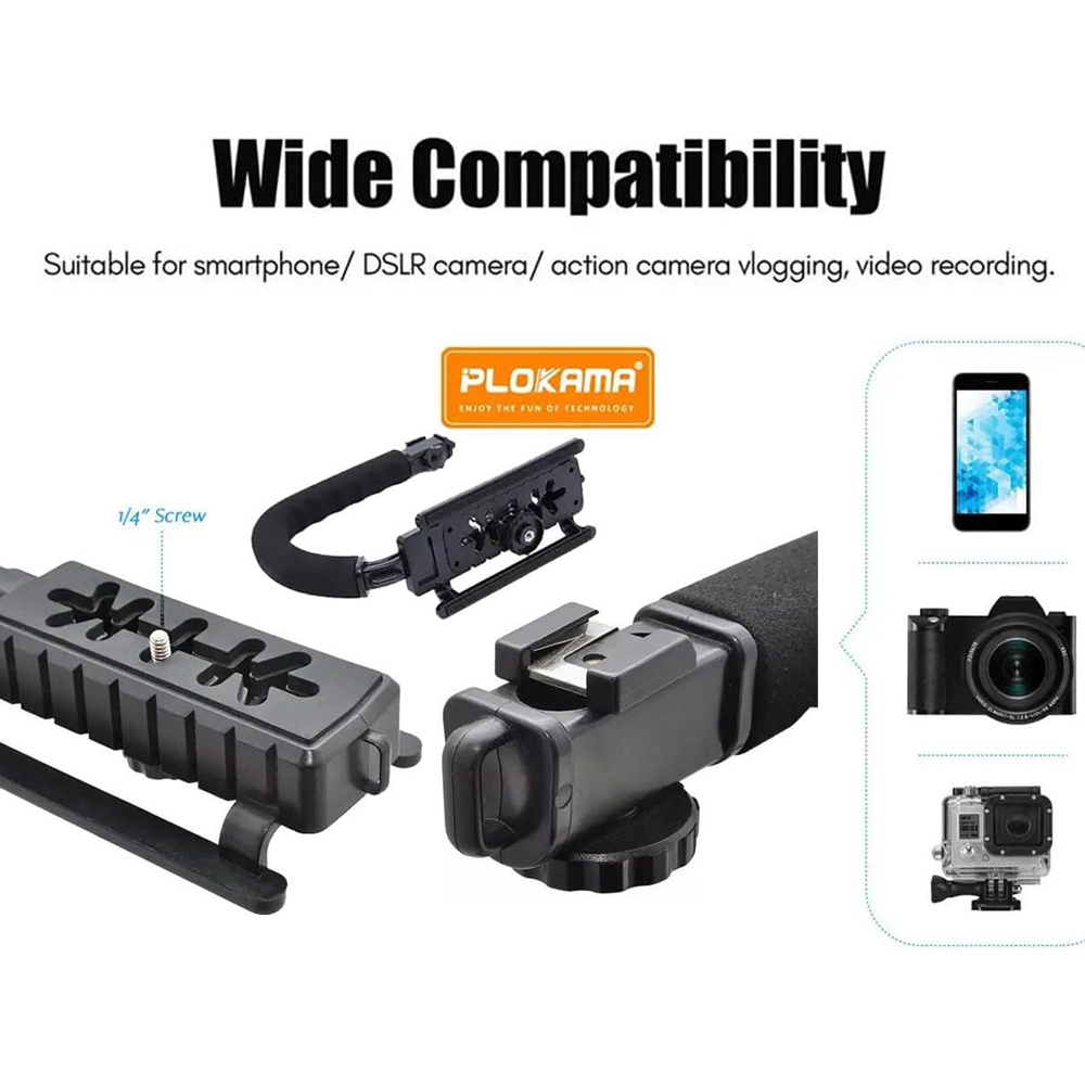 Plokama PK-777 Video Making KIT 5 in 1 (Tripod - LED Light 6.5cm - Microphone - Phone Holder - Remote Control)