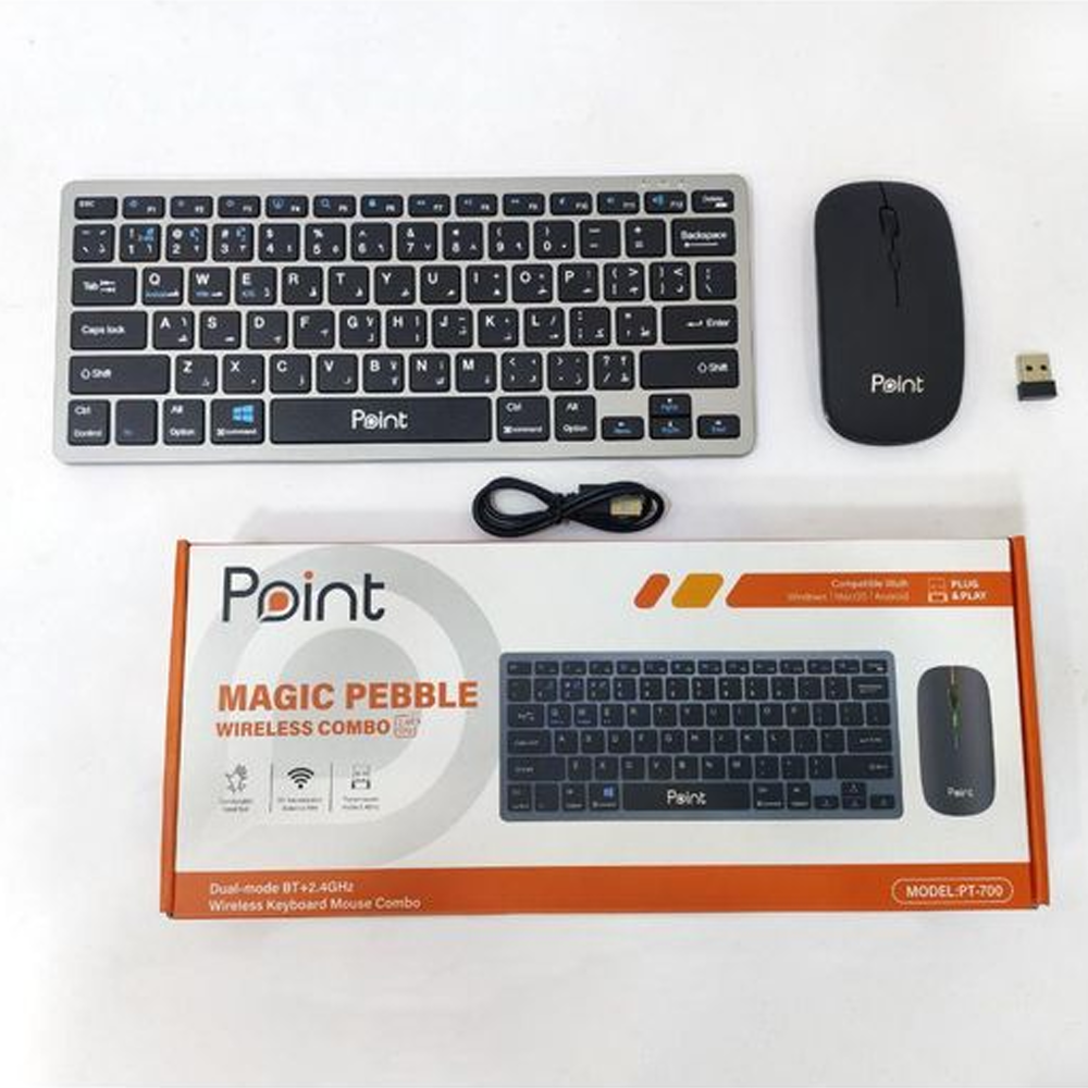 Point PT-700 Rechargeable Bluetooth/Wireless Mini Keyboard + Mouse Combo