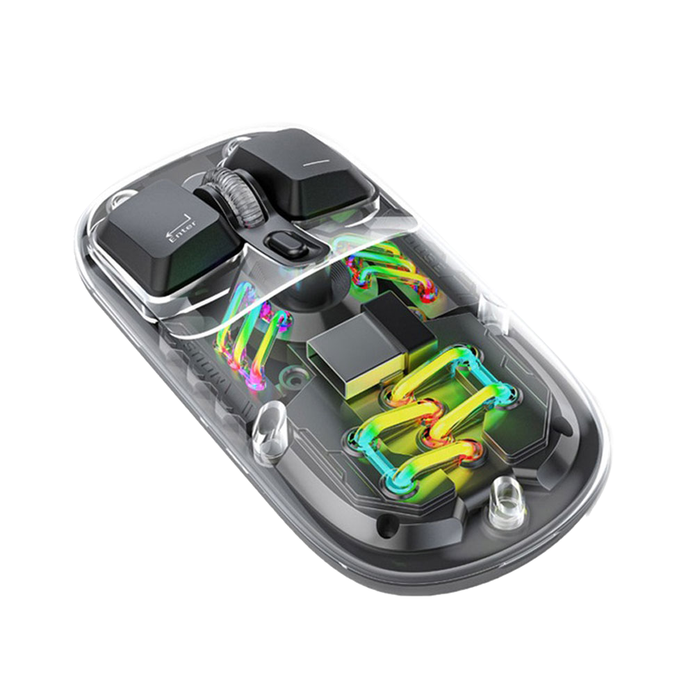 Porodo Transparent Dual Mode Wireless/Bluetooth Mouse