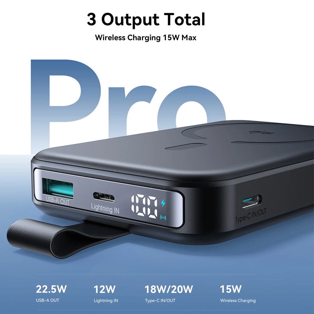 Power Bank Wireless 22.5w 10000mAh Joyroom Qi2 Magnetic JR-PBM11- Black