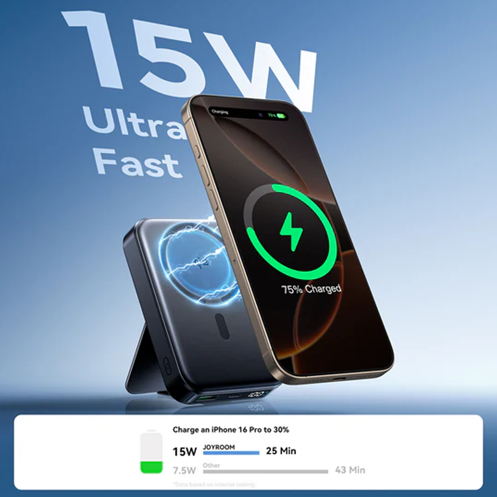 Power Bank Wireless 22.5w 10000mAh Joyroom Qi2 Magnetic JR-PBM11- Black