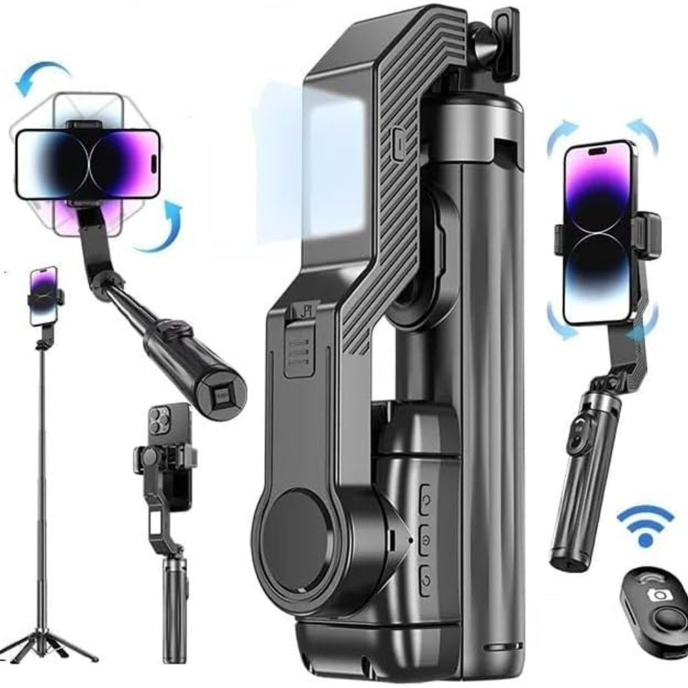 Q31 Gimbal Stabilizer With 1M Selfie Stick - Black