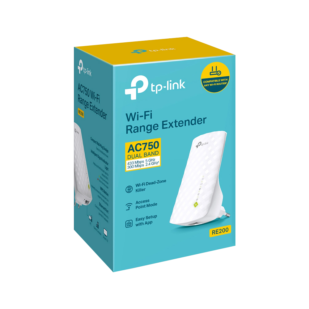 TP-Link RE200 AC750 Mesh Wi-Fi Range Extender (1 Port)