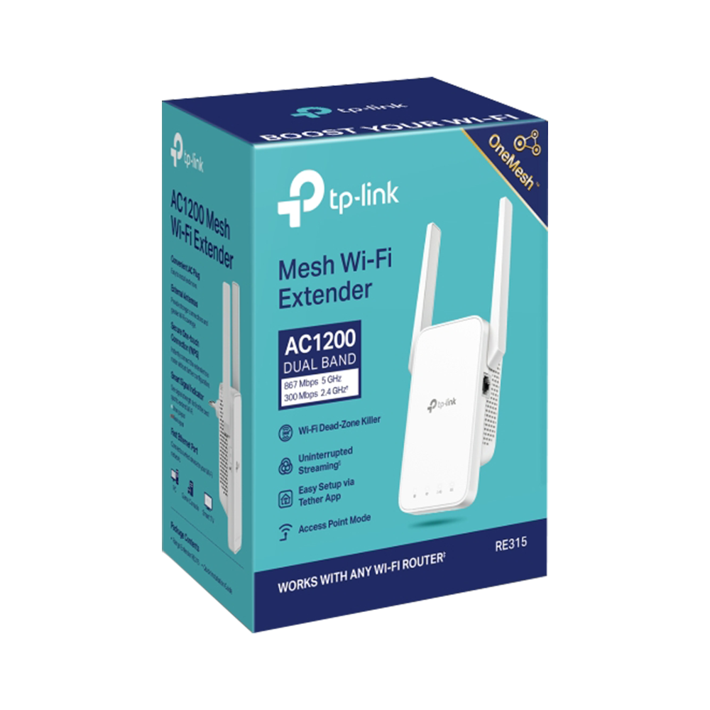 TP-Link RE315 AC1200 Mesh Wi-Fi Range Extender (1 Port - 2 Antenna)
