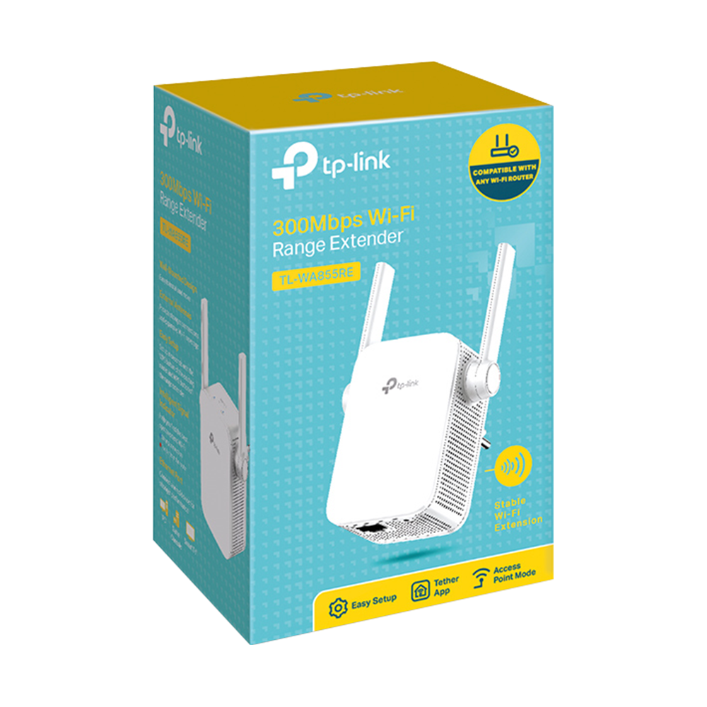 TP-Link TL-WA855RE 300Mbps Wi-Fi Range Extender (1 Port - 2 Antenna)
