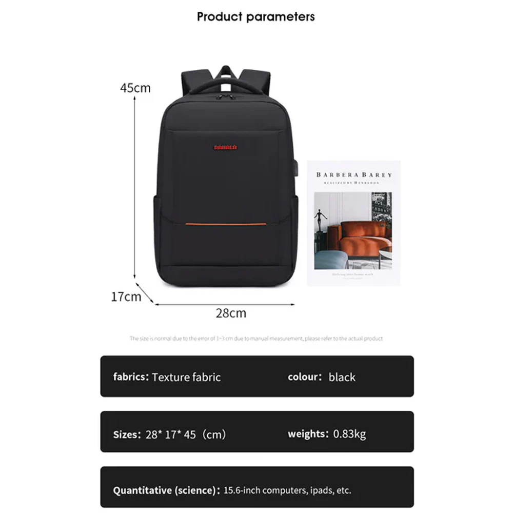 Rahala A901 15.6 Inch Laptop Backpack - Black