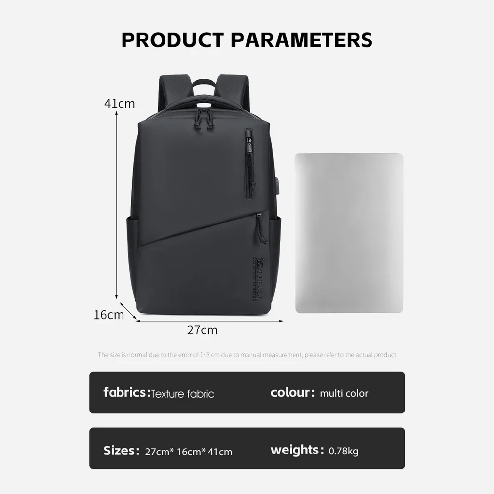 Rahala RAL816 15.6 Inch Laptop Backpack - Black