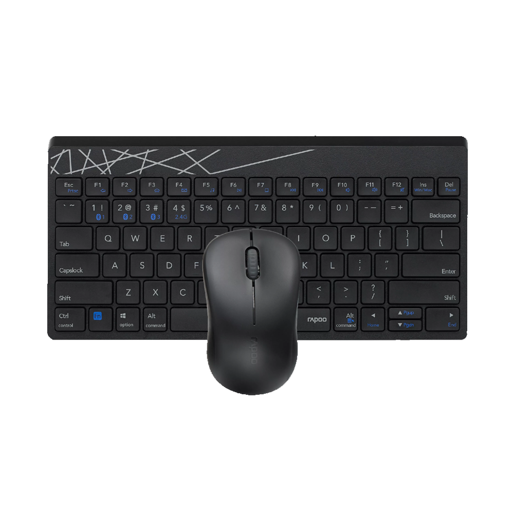Rapoo 8000M Bluetooth/Wireless Keyboard + Mouse Combo - Black